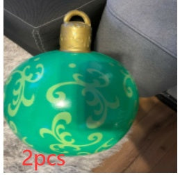 60 Centimeter Hanging Oversized PVC Christmas Ornaments for Exterior Decor-Green-Theone Apparel