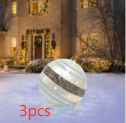 60 Centimeter Hanging Oversized PVC Christmas Ornaments for Exterior Decor-Striped cloth-Theone Apparel