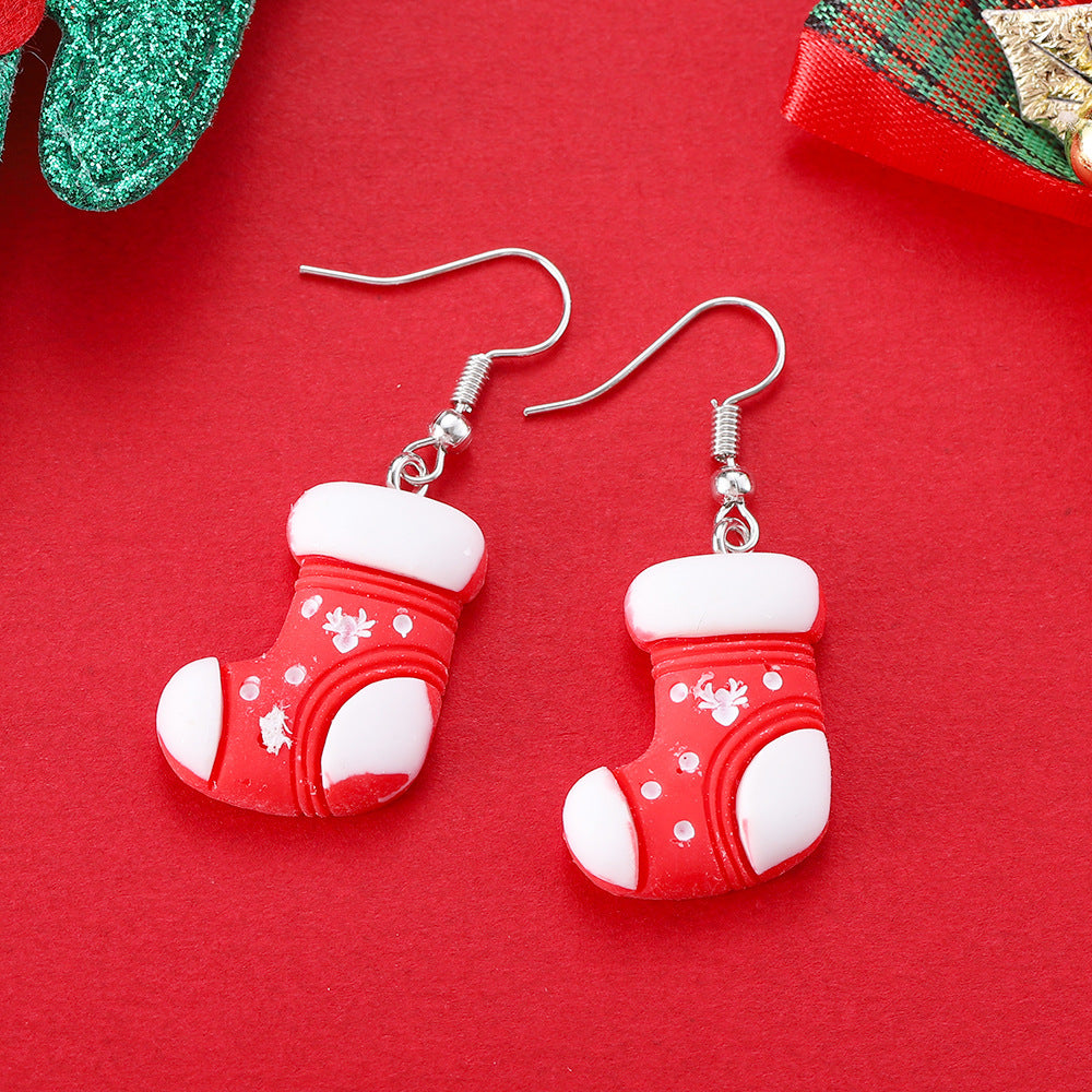 Playful Novelty Fish-Hook Christmas Dangle Earrings for Women & Kids in Assorted Styles