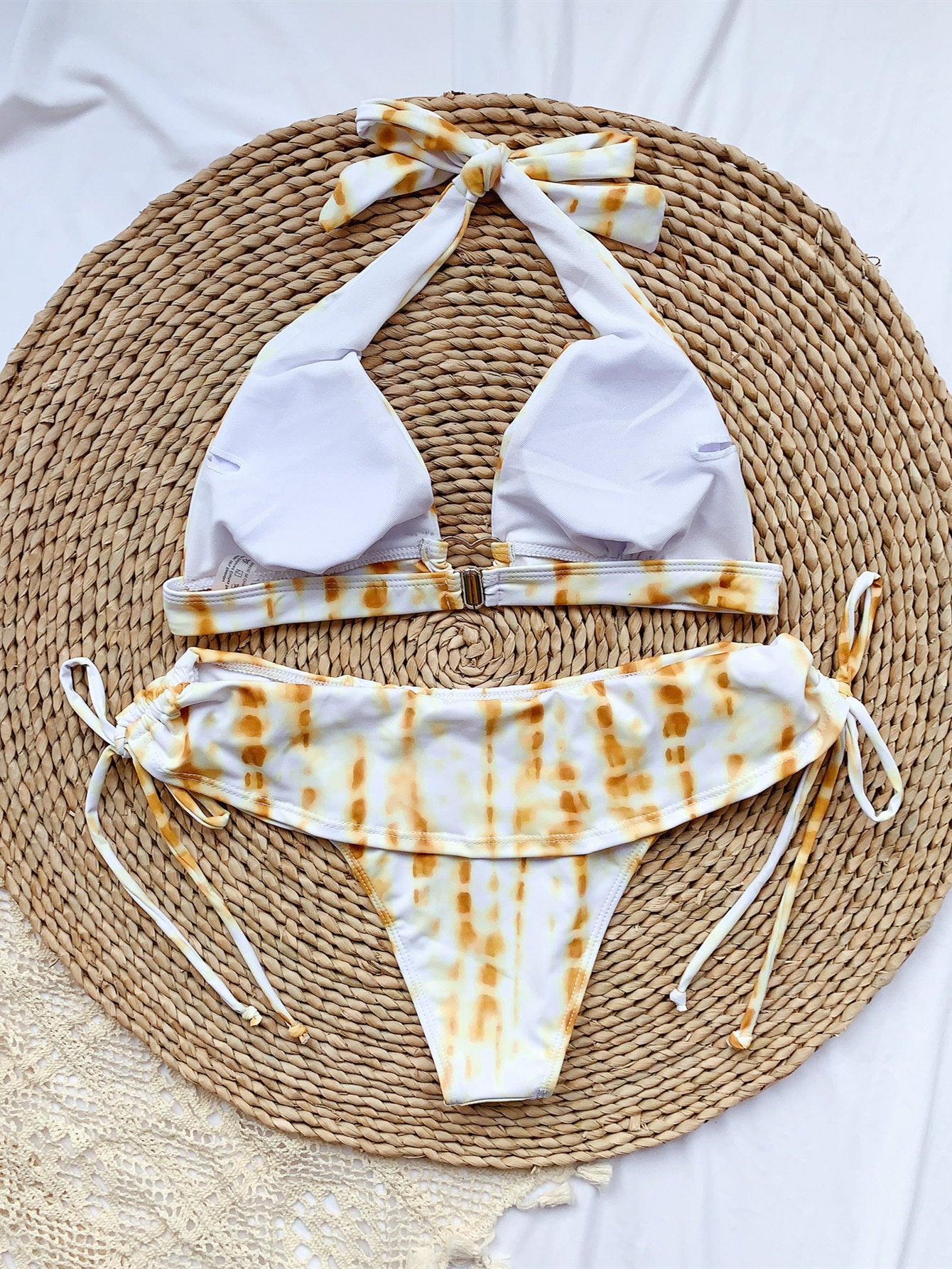 Bikini stampati con bandage arruffato per lo stile di nuoto americano europeo