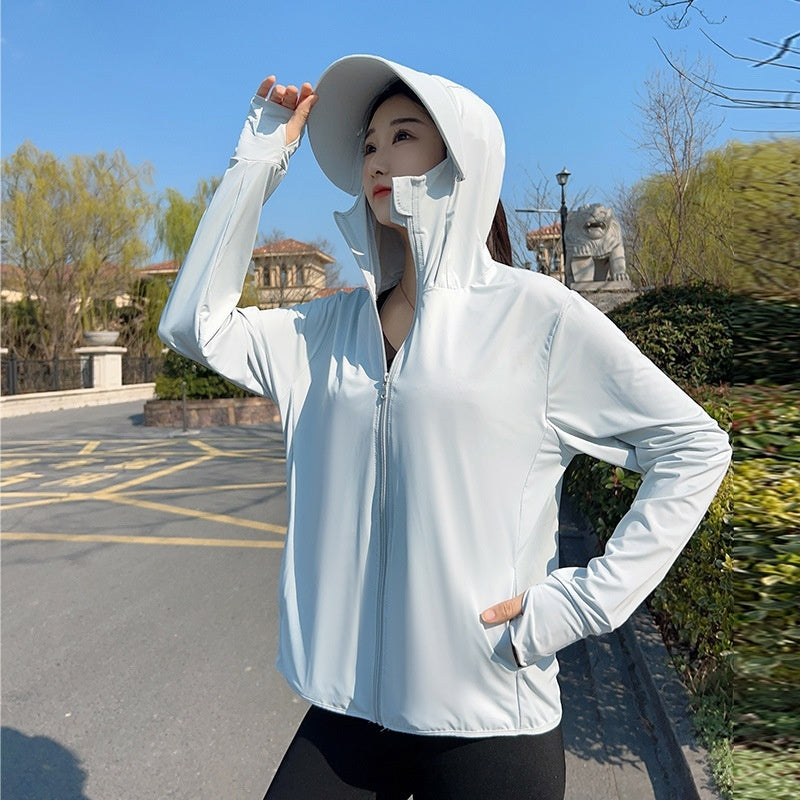 Jasmine Searches For Women's New Style Ice Silk Wide-brim Sun Protection Clothing