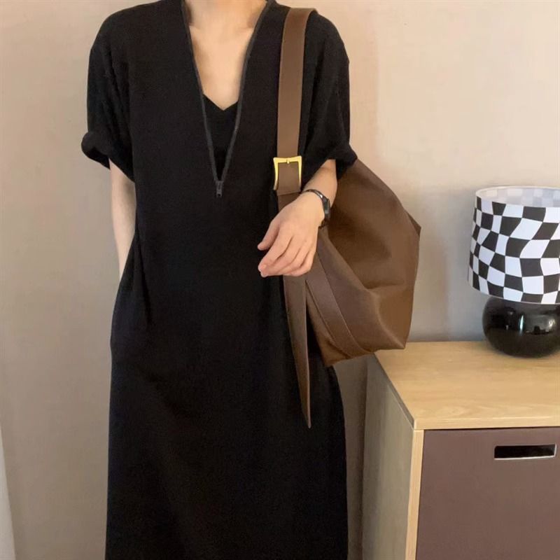 Robe de style rétro Hepburn premium avec fermeture à glissière