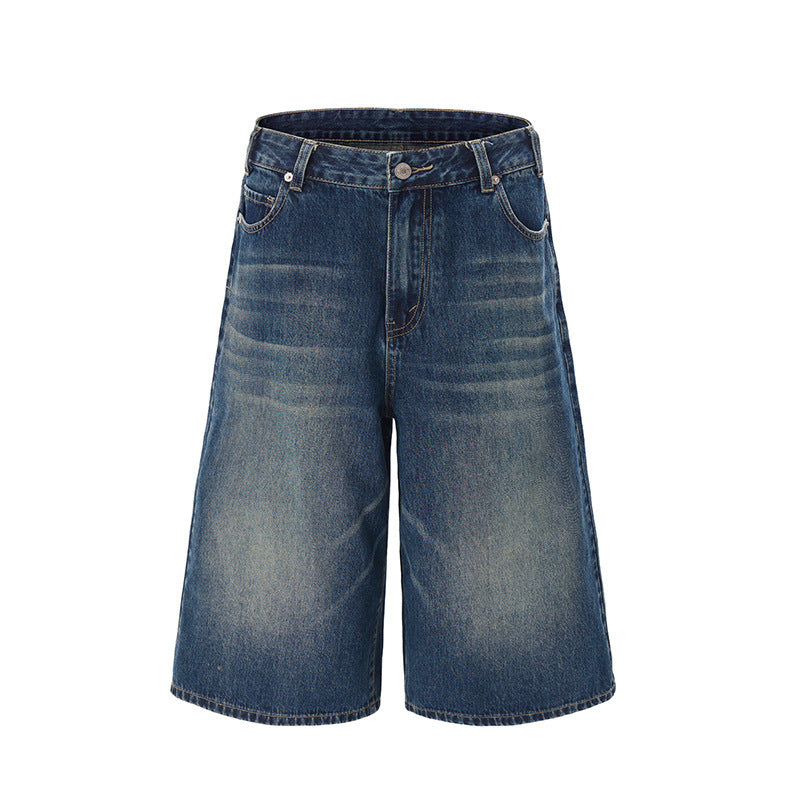 Jeans de perna larga lavados com moda com apelo americano em alta rua