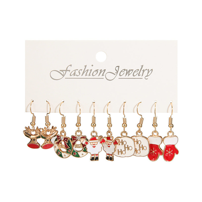 Christmas Themed Colorful Enamel Stud Back Earrings in Various Styles