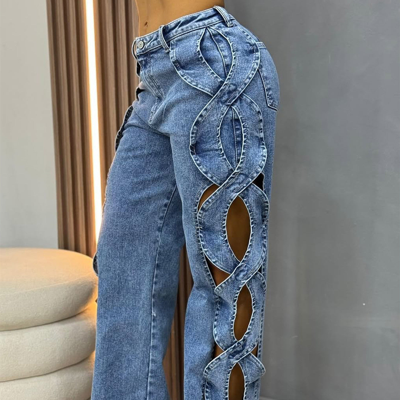 الجينات الجوفاء S-Line Denim مع جاذبية منفعل