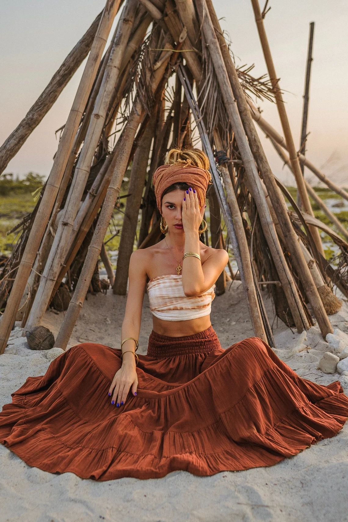 Bohemian Loose Solid Skirt For Relaxed Everyday Comfort