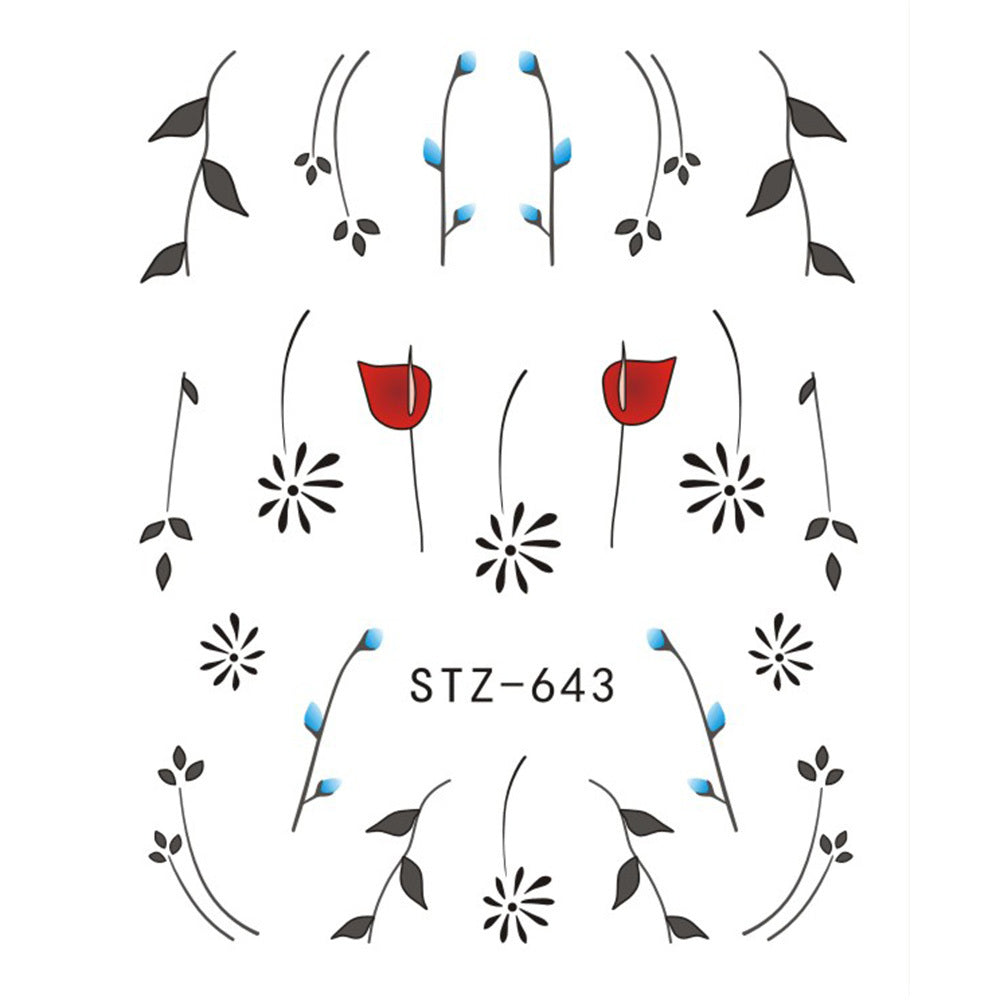 Women's Floral Nail Stickers for Accent Nails and False Nails