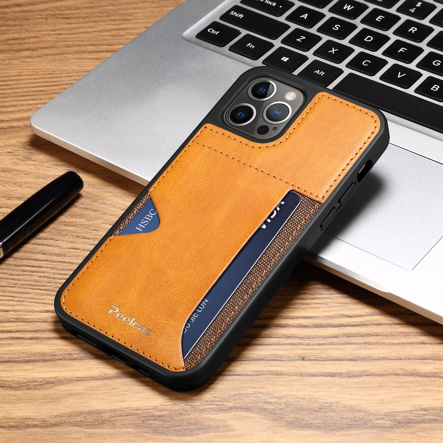 Business Leather Card Holder Phone Case With Slim Protection