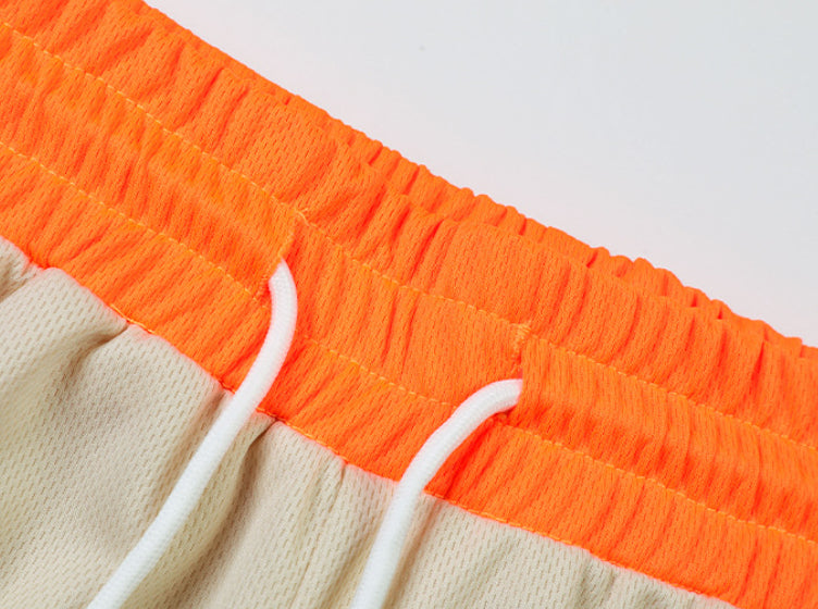 Breathable Mesh Shorts with Bold Letter Print Design