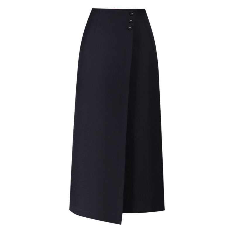 Gonna di guaina dritta irregolare con design diviso drappeggiato