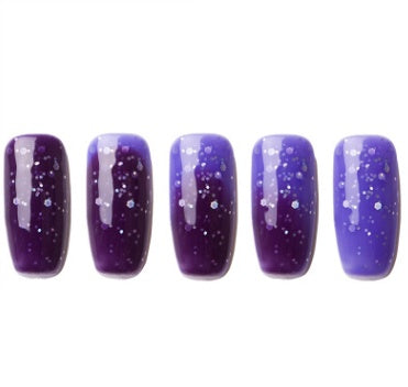 Ombre Color Short Blunt Coffin Nails in Various Colors