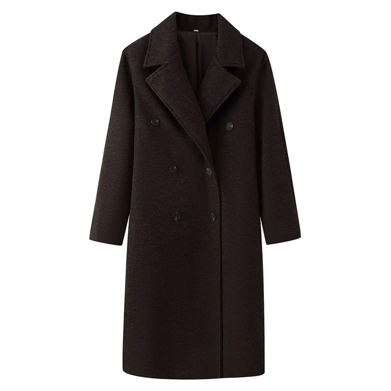 Double-breasted Wool Coat For Women