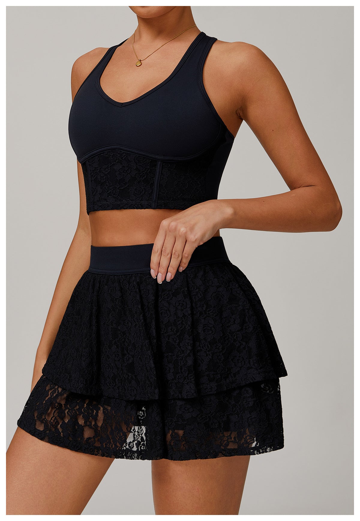 Mesh Lace Yoga Skirt For Breathable Active Comfort