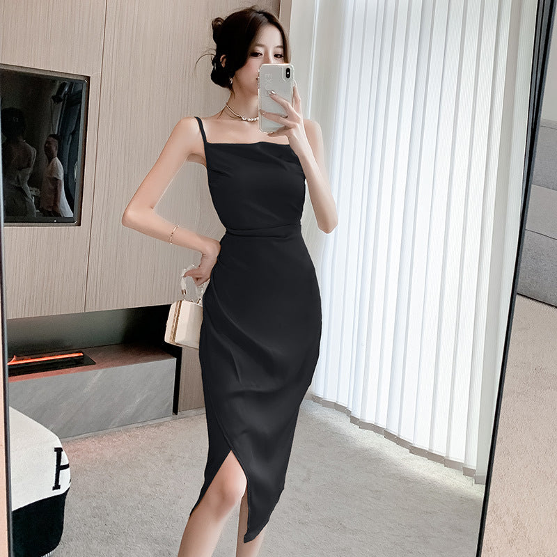 Vestido de cetim acetato luxuoso com acabamento sedoso de alta qualidade