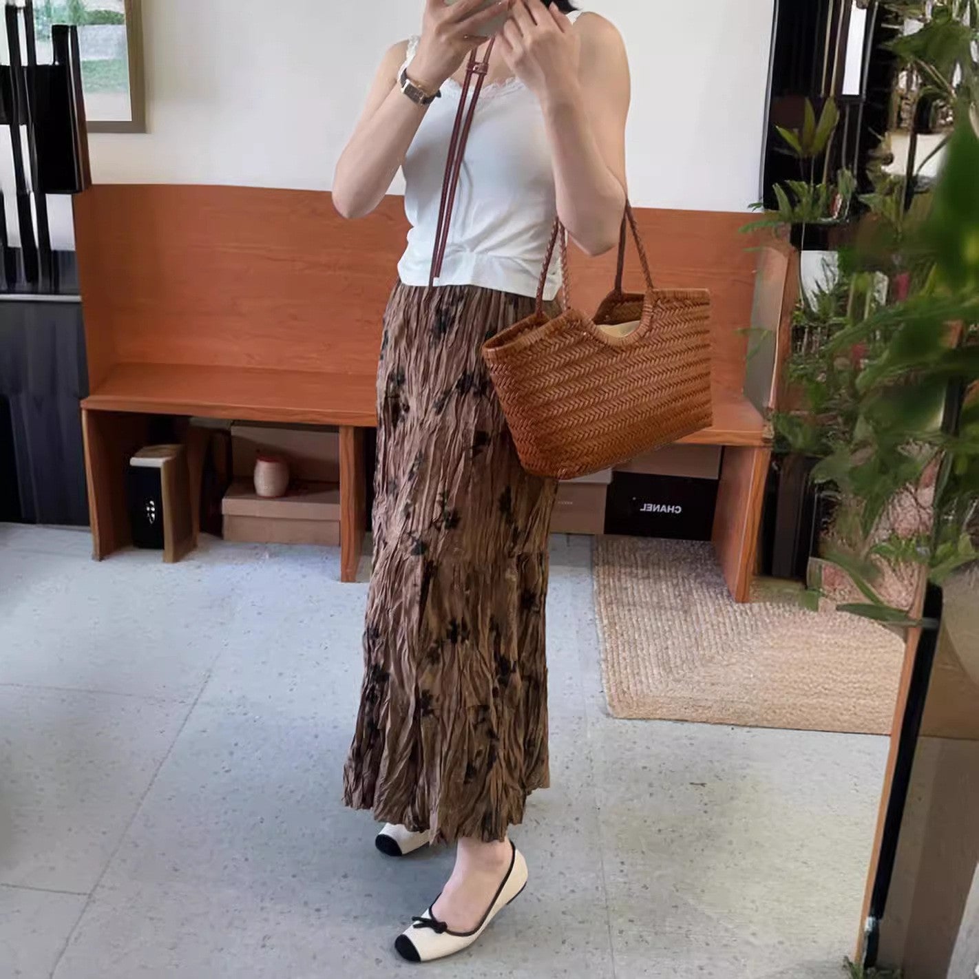 Vestido de falda de cintura a la cintura elástica para cómodo