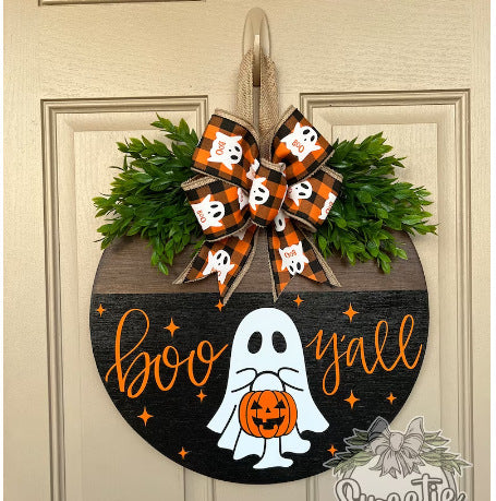 Southern Themed "Boo Y'all" Ghost Wreath Halloween Decoration