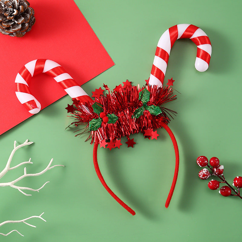 Feestelijke klatergoud-accent versierd kerstfeestje Satin-bedekte hoofdband in diverse stijlen
