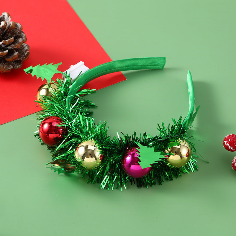 Feestelijke klatergoud-accent versierd kerstfeestje Satin-bedekte hoofdband in diverse stijlen