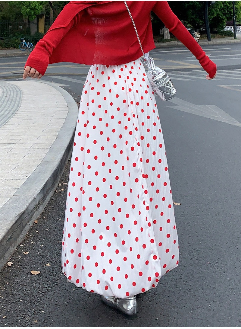 Red Polka Dot Skirt For Playful Summer Outfits