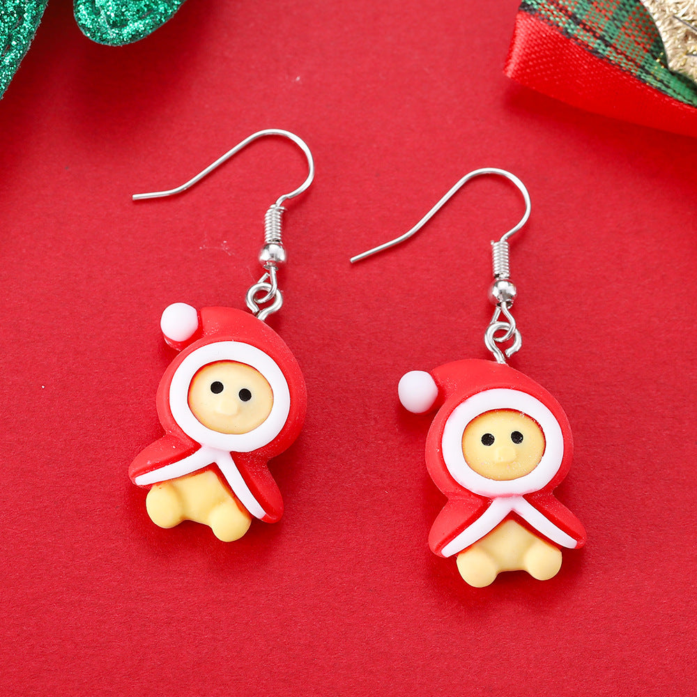 Playful Novelty Fish-Hook Christmas Dangle Earrings for Women & Kids in Assorted Styles