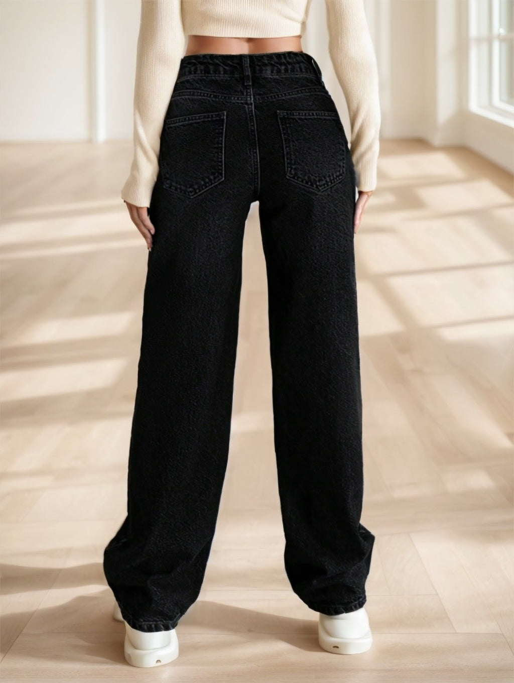 Jeans casuais de perna reta clássica de Casuglow para conforto diário