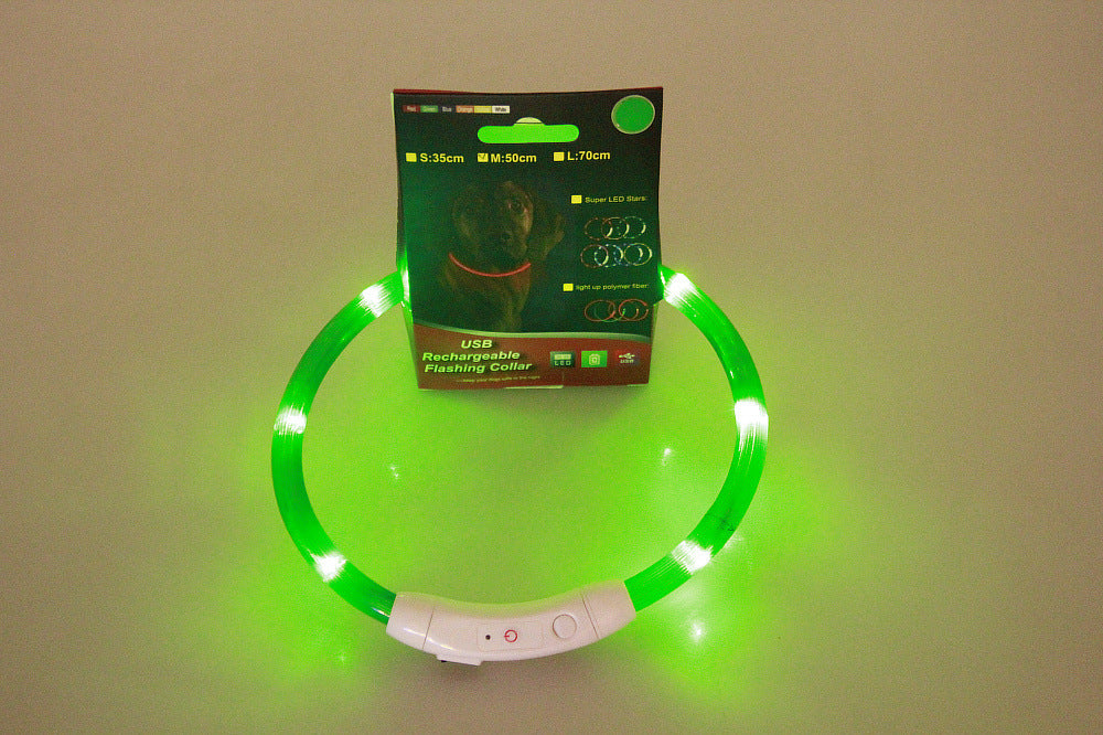 USB Rechargeable Flashing Pet Collar For Night Safety