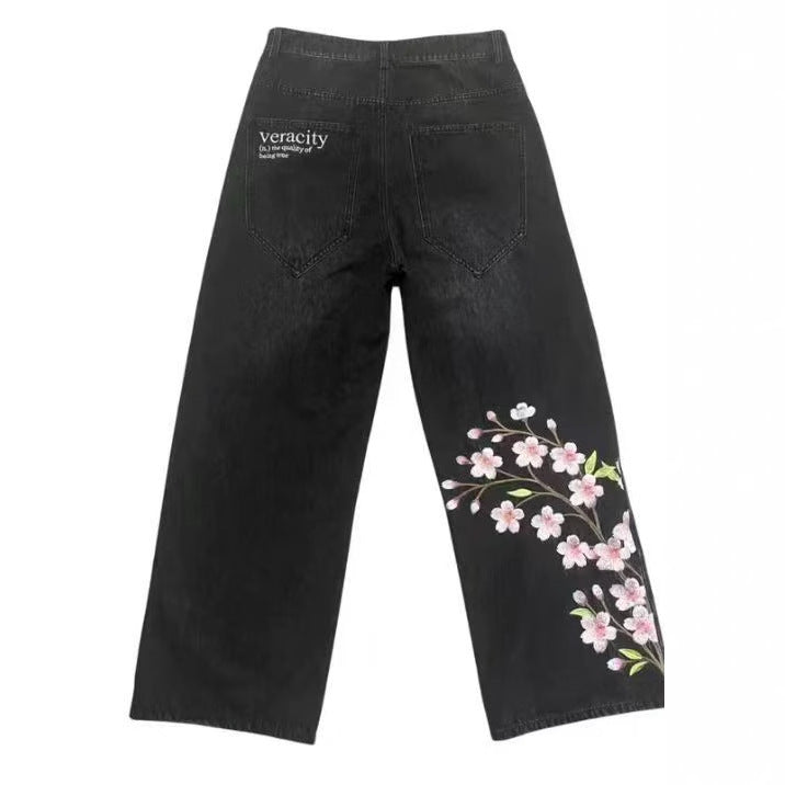 American Retro Washed Casual Loose Fit Pants