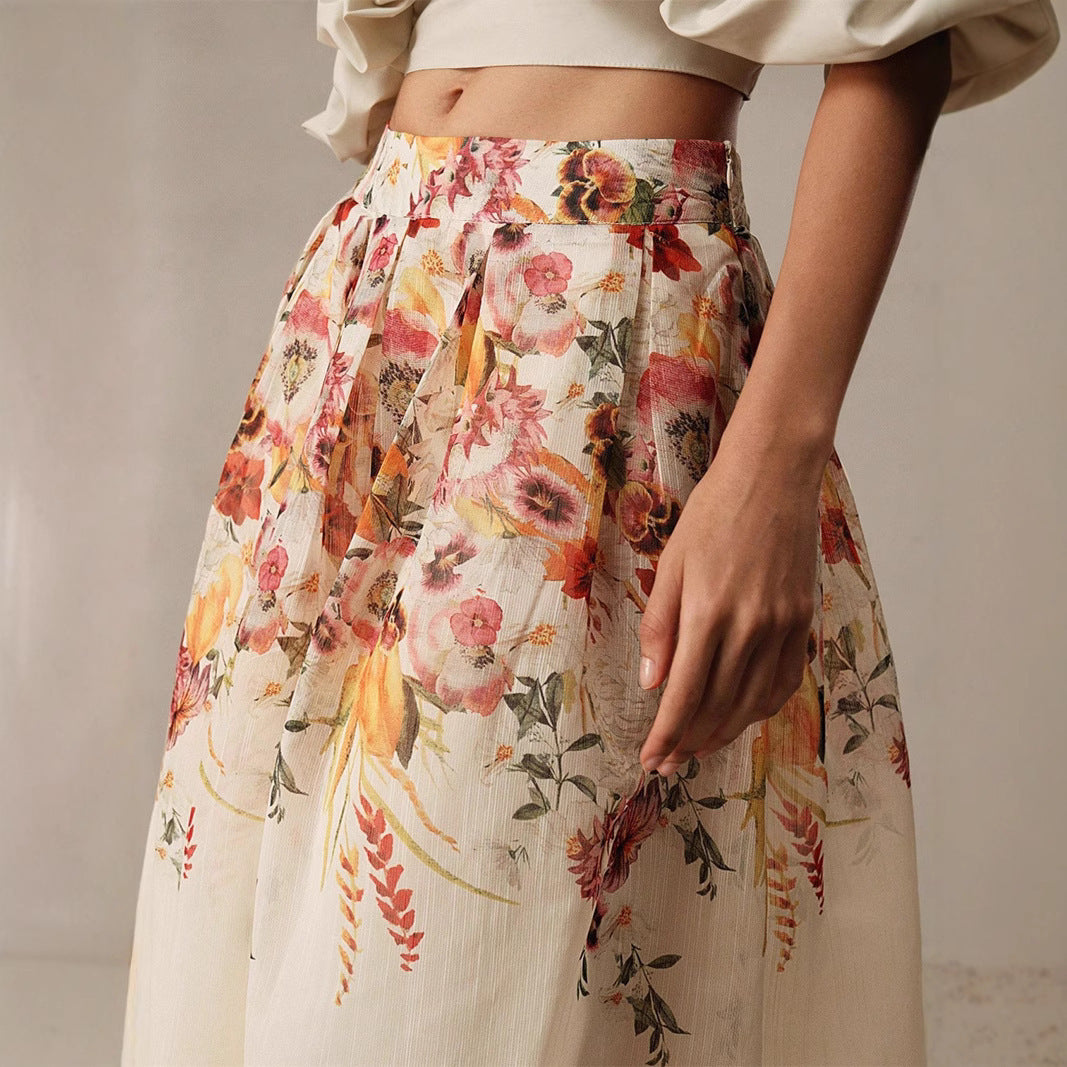 Bamboo Print Skirt For Gorgeous Elegant Outfits-Theone Apparel