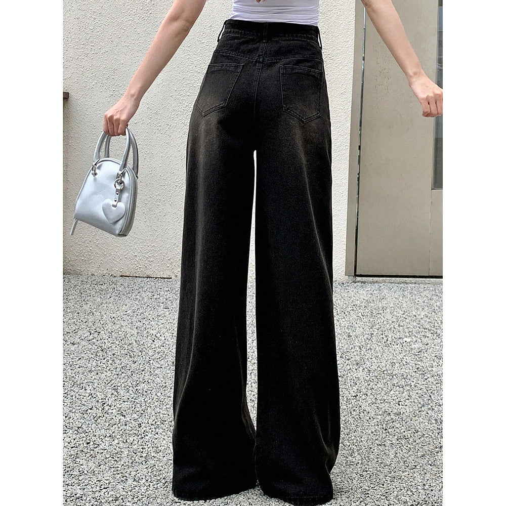 Branded Retro Wide-Leg Jeans for Modern Street Statements