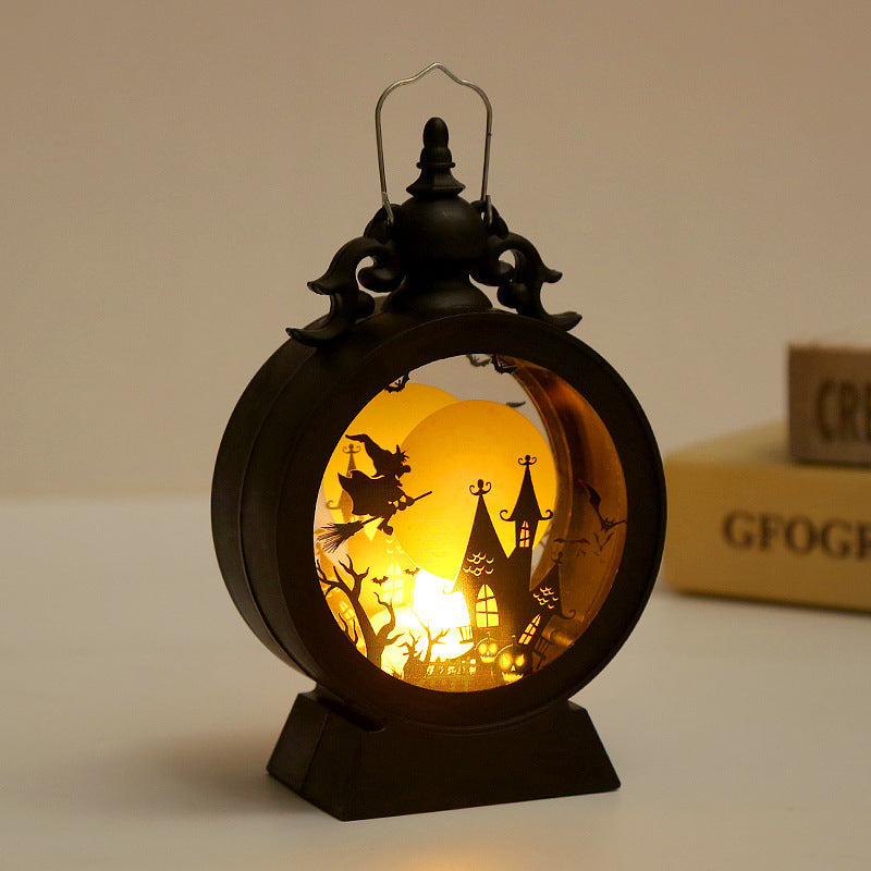 Candelit Spooky Halloween Village Black Lantern Halloween Decoration-Theone Apparel
