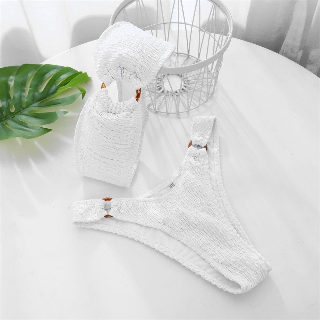 Chic White Fashion Bikini for Distinctive Beach Personality-Theone Apparel