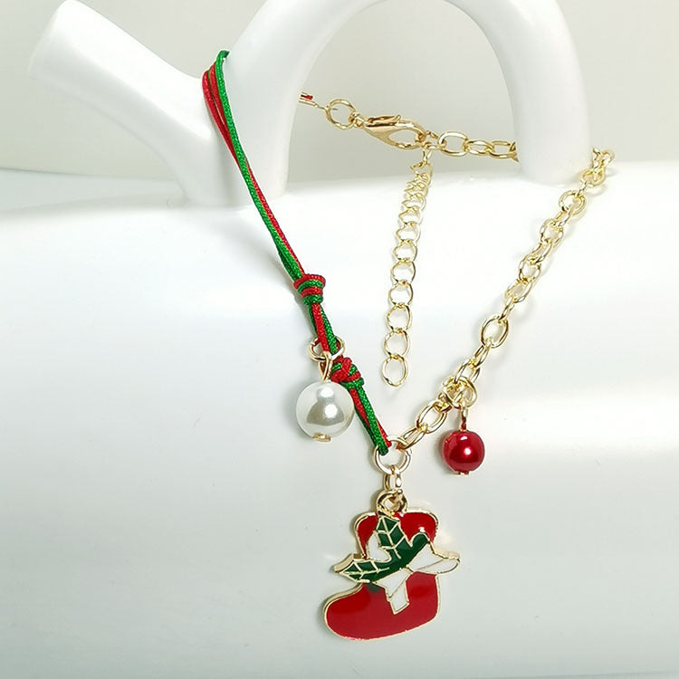 Christmas Chain & Rope Charm & Bead-Accent Bracelet in Assorted Styles-ChristmasStockings-Theone Apparel