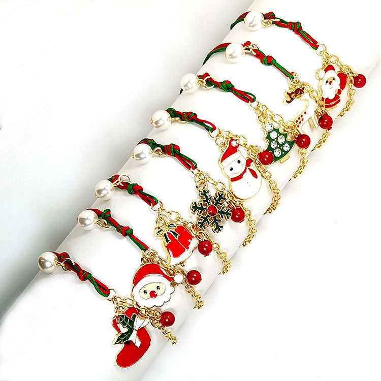 Christmas Chain & Rope Charm & Bead-Accent Bracelet in Assorted Styles-Theone Apparel