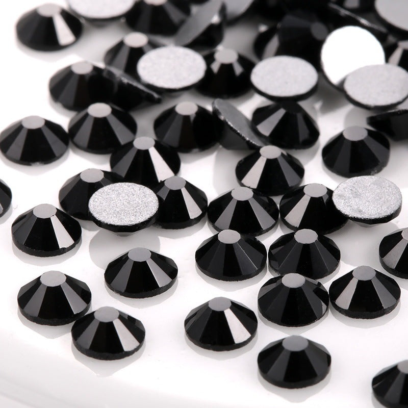 Colorful Rhinestone Jewel Nail Adornment in Multiple Colors-Black-Theone Apparel