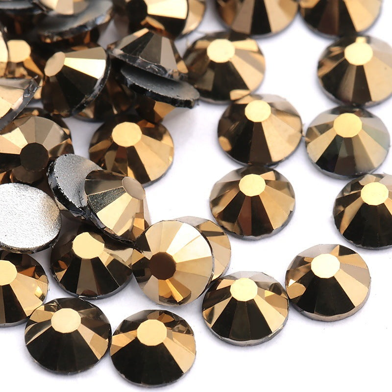 Colorful Rhinestone Jewel Nail Adornment in Multiple Colors-Gold-Theone Apparel