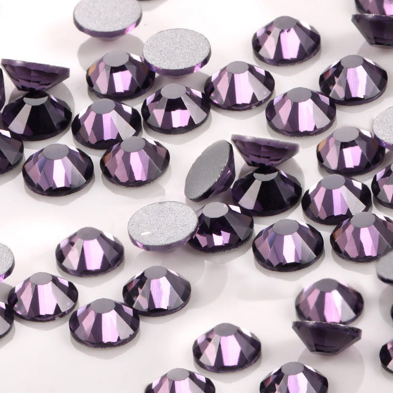 Colorful Rhinestone Jewel Nail Adornment in Multiple Colors-Lotus purple-Theone Apparel