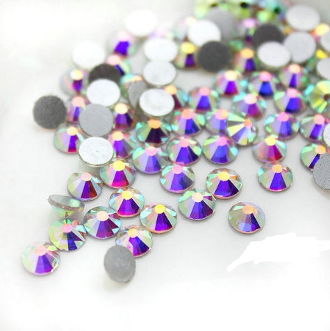 Colorful Rhinestone Jewel Nail Adornment in Multiple Colors-White AB-Theone Apparel