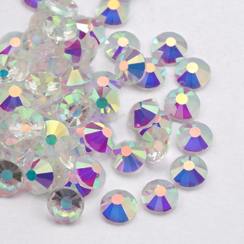Colorful Rhinestone Jewel Nail Adornment in Multiple Colors-Transparent AB-Theone Apparel