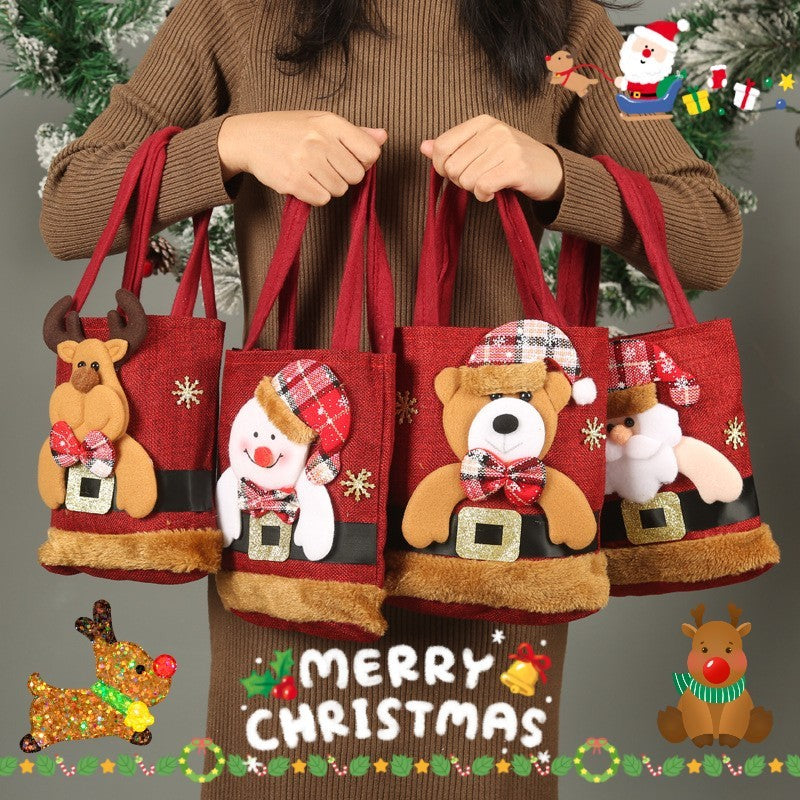 Cute Christmas Sturdy and Strong Reusable Gift Bags with 3D Designs-Theone Apparel