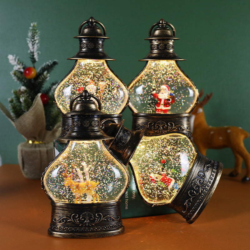 Cute Old Fashioned Christmas Snowglobe with Iron Wrought-Look-Theone Apparel