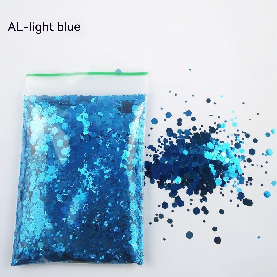 Glittery Sequin Nail Powder for Nail Art and Decoration-AL Light Blue-Theone Apparel