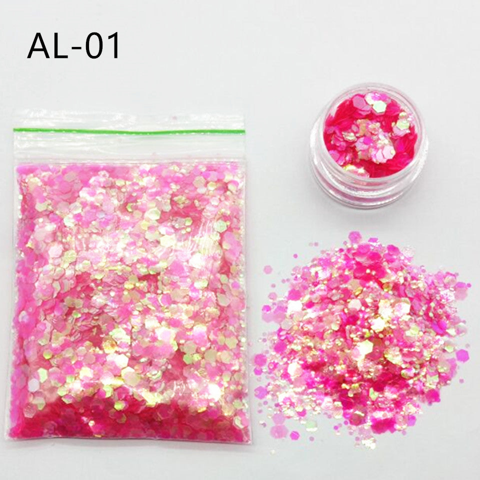 Glittery Sequin Nail Powder for Nail Art and Decoration-AL Colorful-Theone Apparel