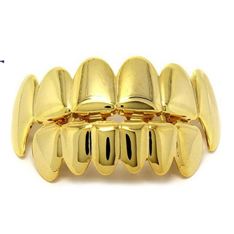 Haloween Gold Vampire Teeth Prop for Decorations and Gifts-Sharp gold-Theone Apparel