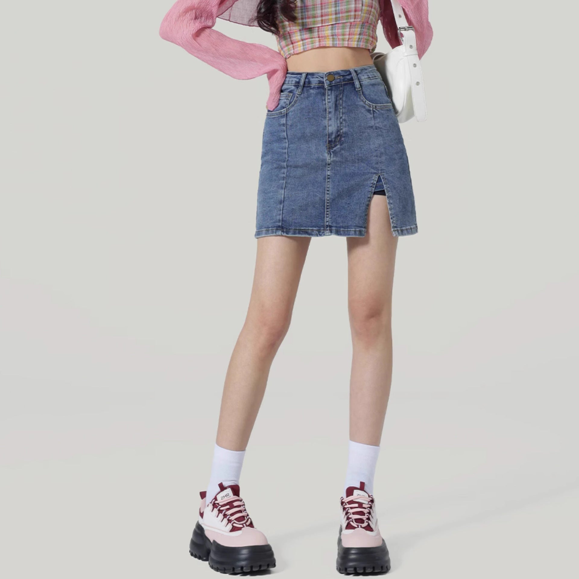 High Waist Denim Slim Skirt For Flattering Everyday Wear-Theone Apparel