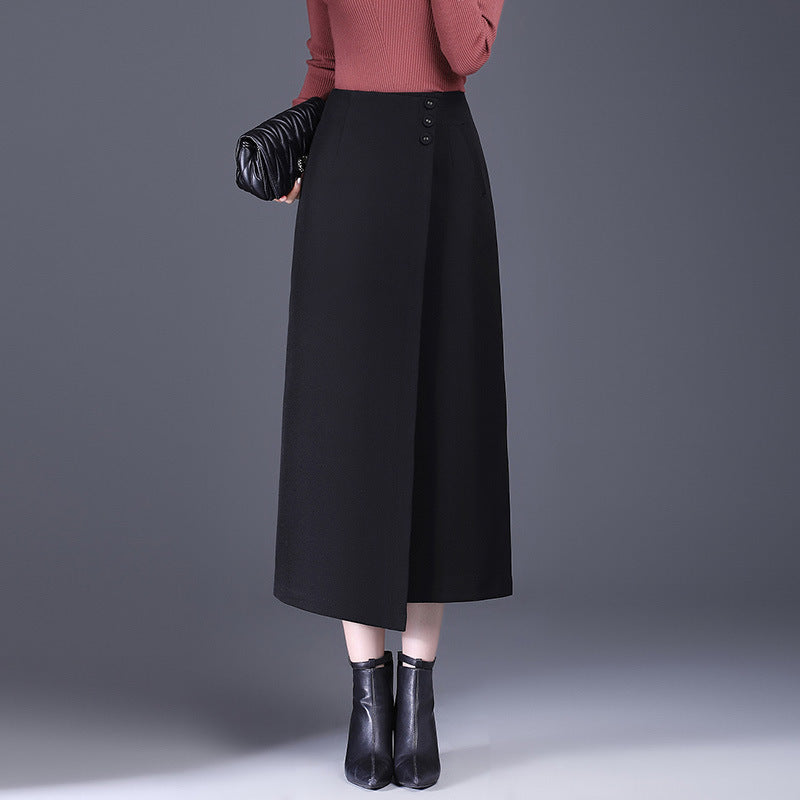 Irregular Straight Sheath Skirt With Draped Split Design-Theone Apparel