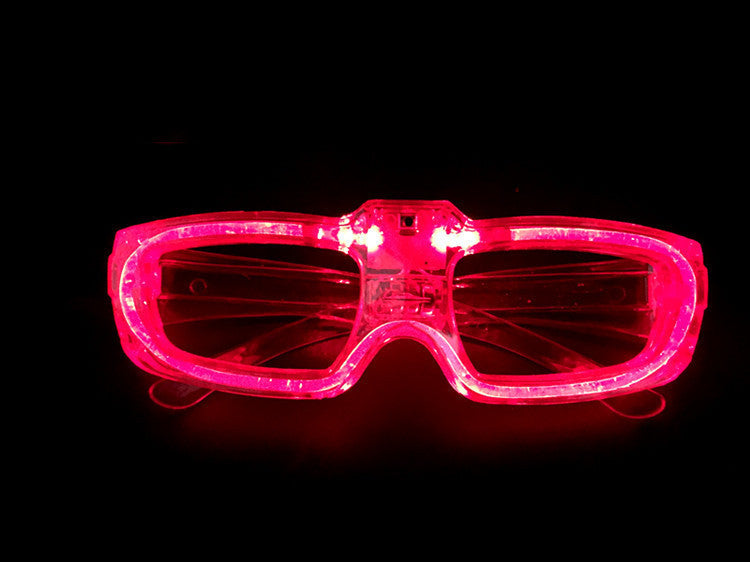 Light-Up Glowing LED Plastic Glasses for Party Favors and Photo Booth Props-Red-Theone Apparel