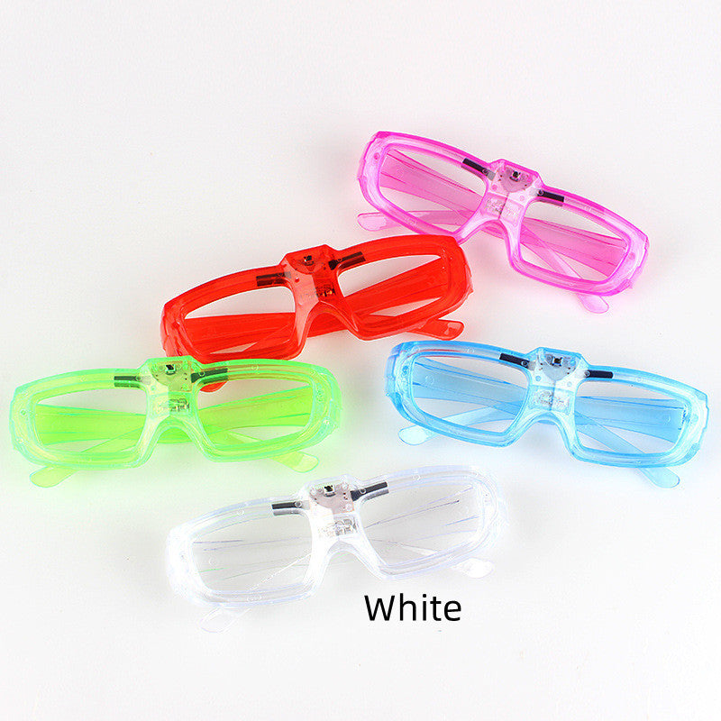 Light-Up Glowing LED Plastic Glasses for Party Favors and Photo Booth Props-White-Theone Apparel