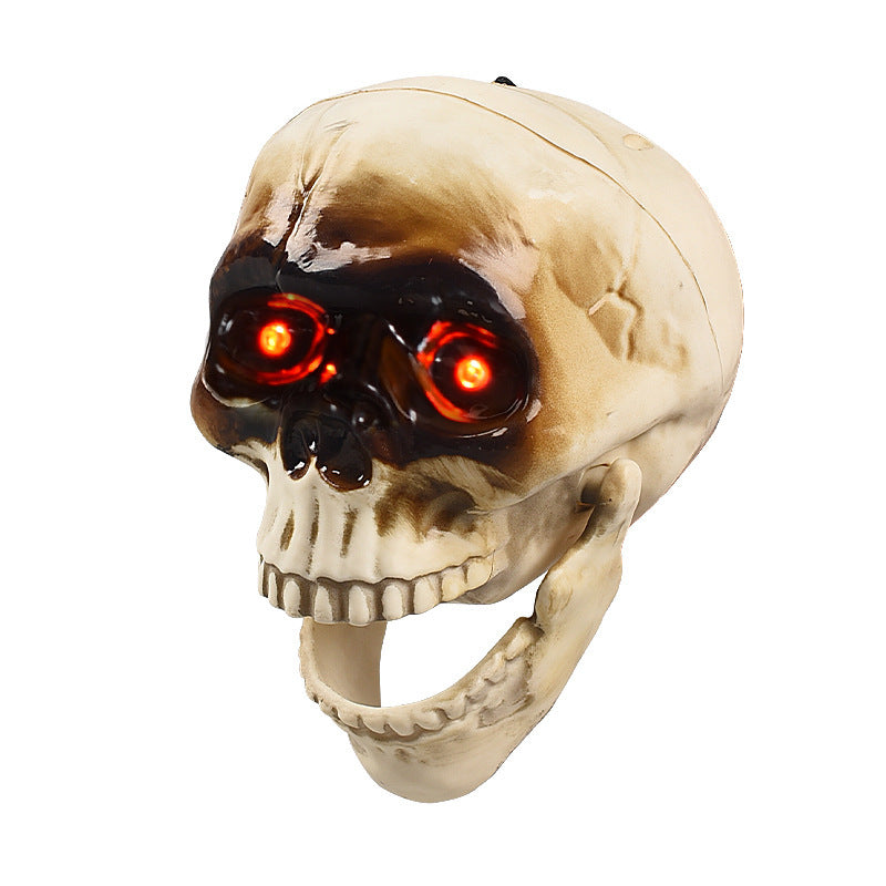 Light Up Skull Animatronic with Motion Sensor Halloween Décor-Theone Apparel