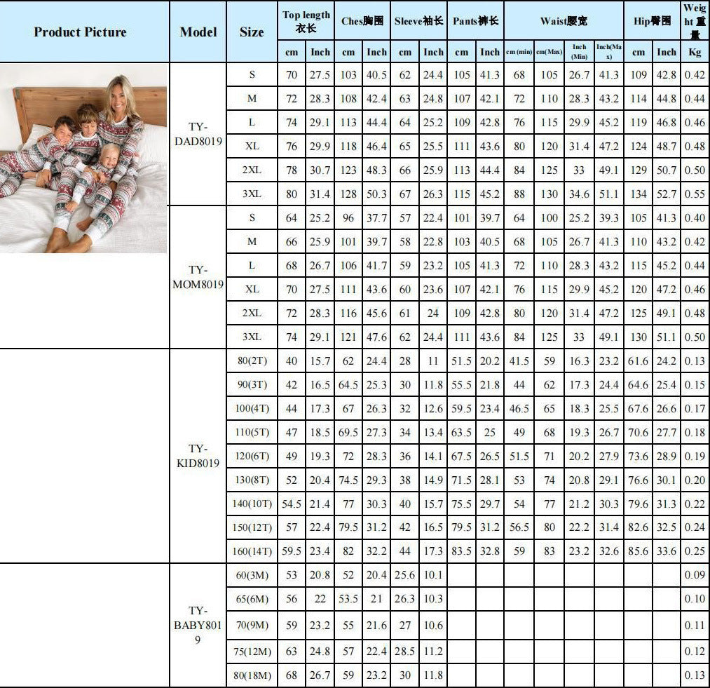 Matching Family Christmas Themed Long Sleeve and Pants Pajama Set-Theone Apparel