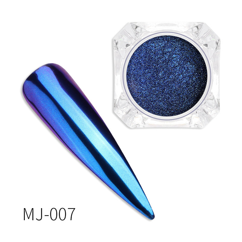 Metallic Iridescent Nail Powder in Multiple Neon Colors-Blue-Theone Apparel
